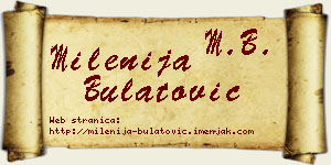 Milenija Bulatović vizit kartica